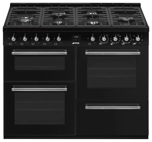 Smeg CX113GMBL 110cm Concert Dual Fuel Range Cooker - Black
