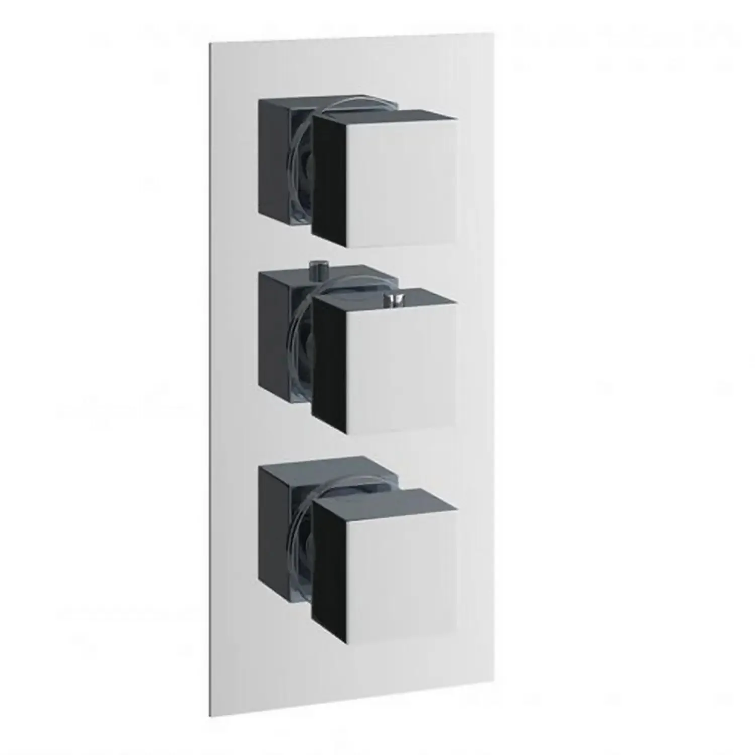 Square Shower Valve 3 Outlet Thermostatic - Chrome