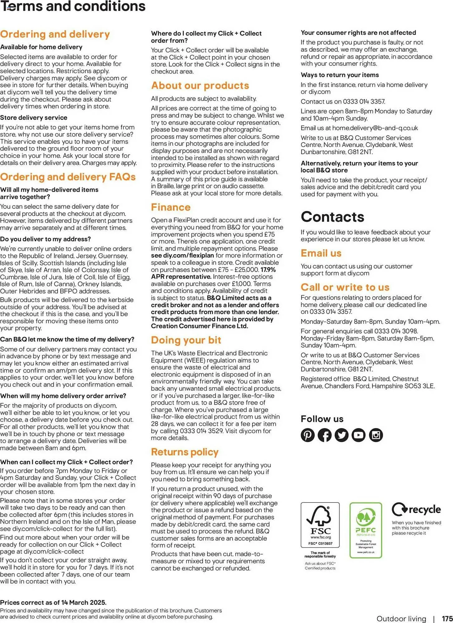B&Q leaflet from 14 March to 30 September 2025 - Catalogue Page 175