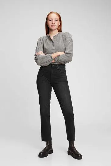 High Waisted Straight Leg Jeans