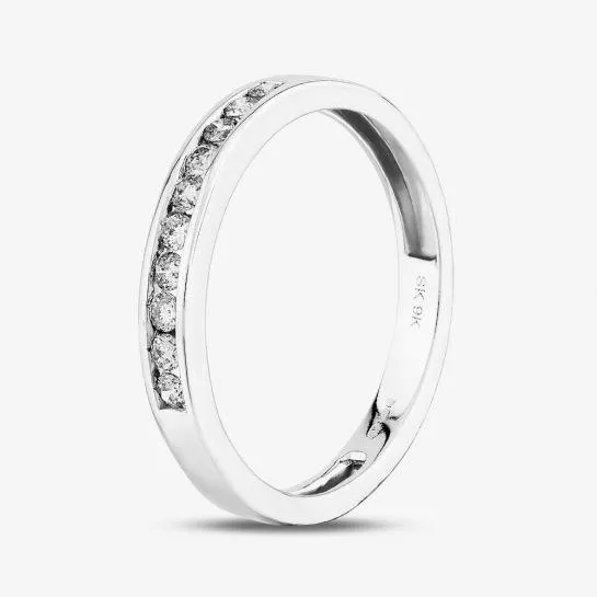 9ct White Gold 0.20ct Diamond Channel Set Half Eternity Ring THR20962-20