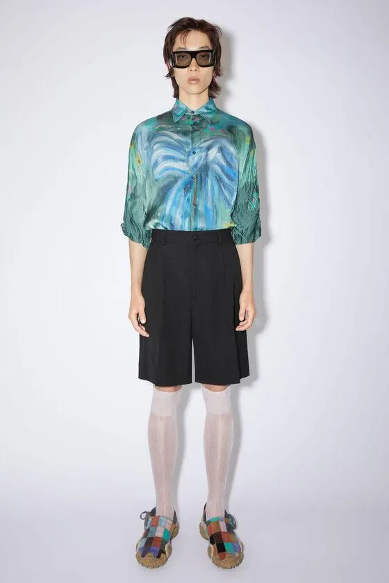 Tailored pleated shorts