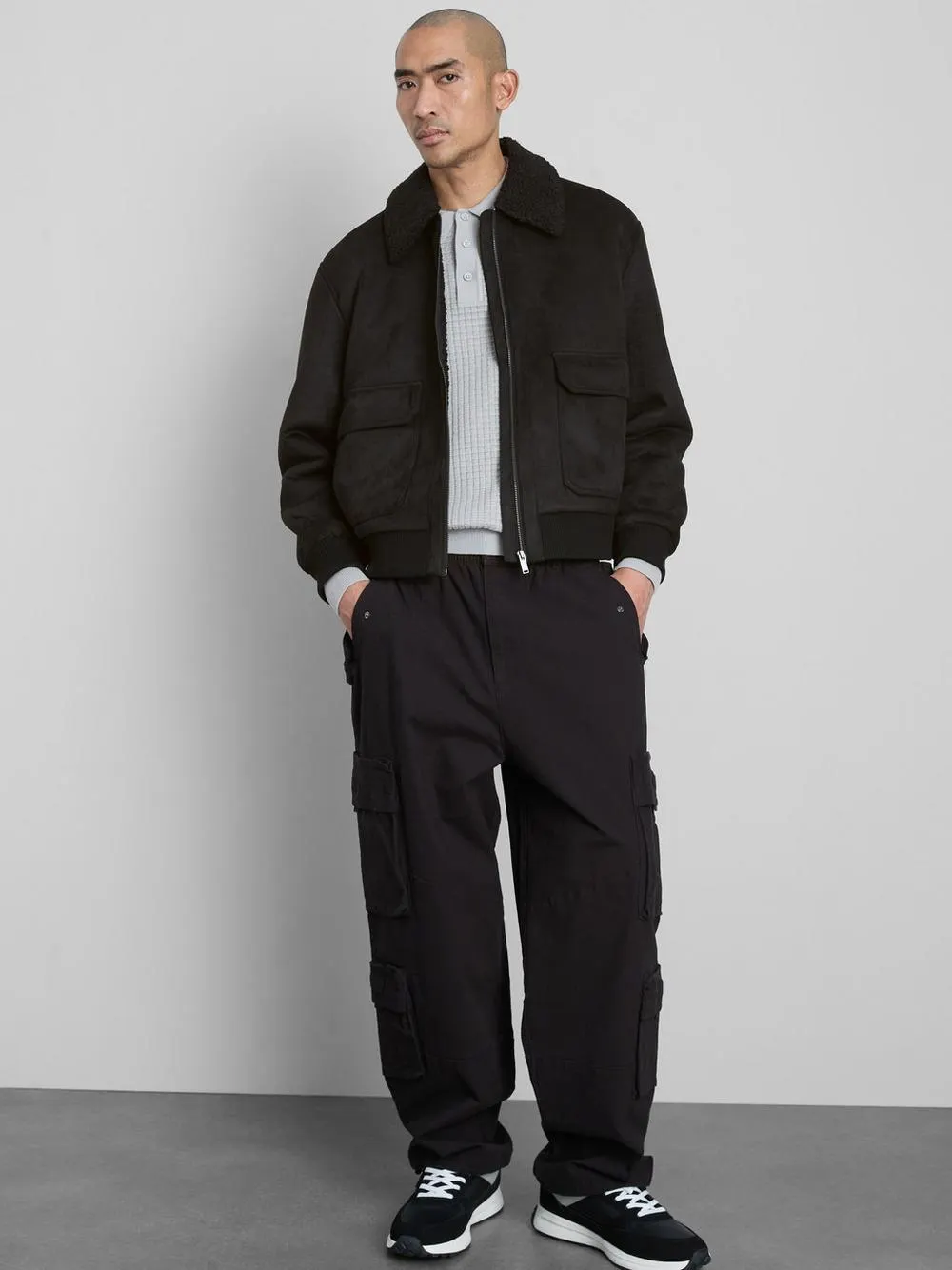 Faux Suede Zip-Up Jacket