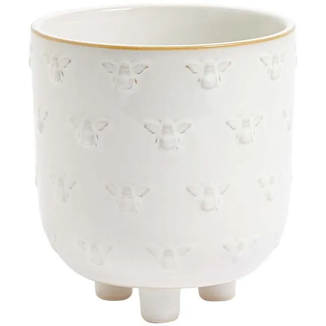 M&S Ceramic Bee Planter, White