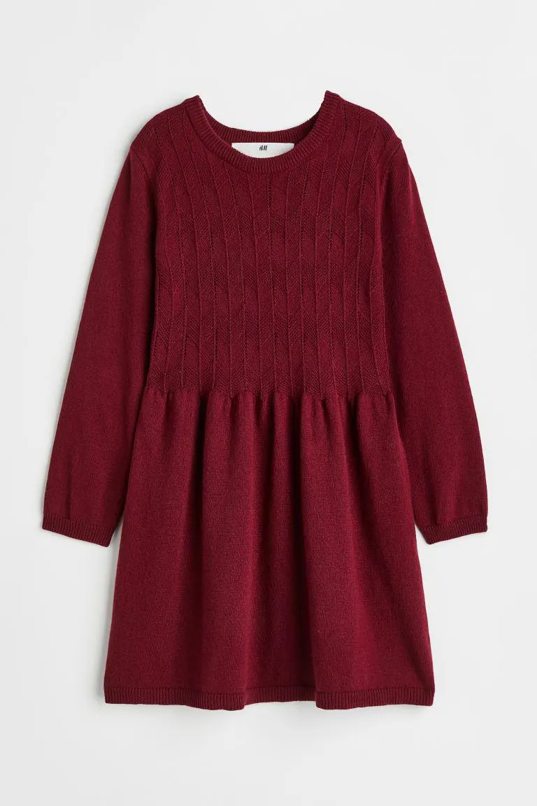 Textured-knit dress