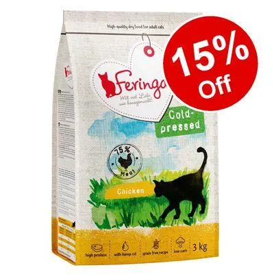 2 x 3kg Feringa Adult Cold-Pressed Chicken Dry Cat Food - 15% Off!*