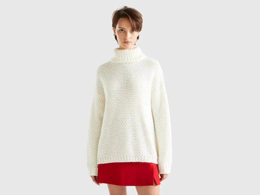 Turtleneck in alpaca and wool blend