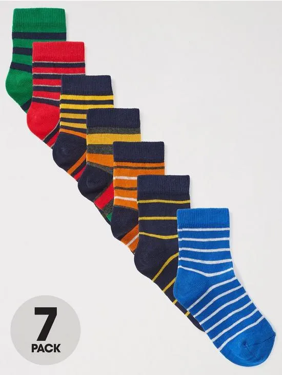 Boys Striped Socks (7 Pack) - Multi