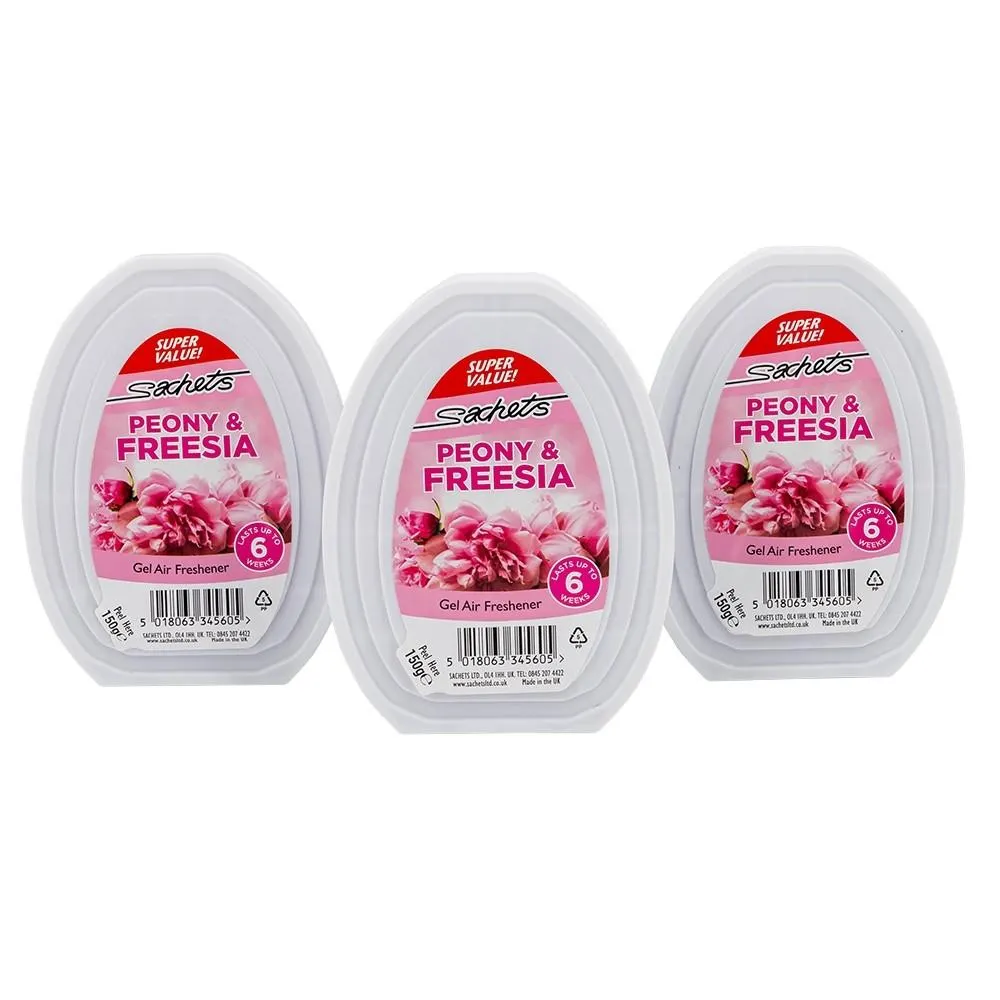 SOLID GEL AIR FRESHENER - PEONY & FREESIA 3 PACK