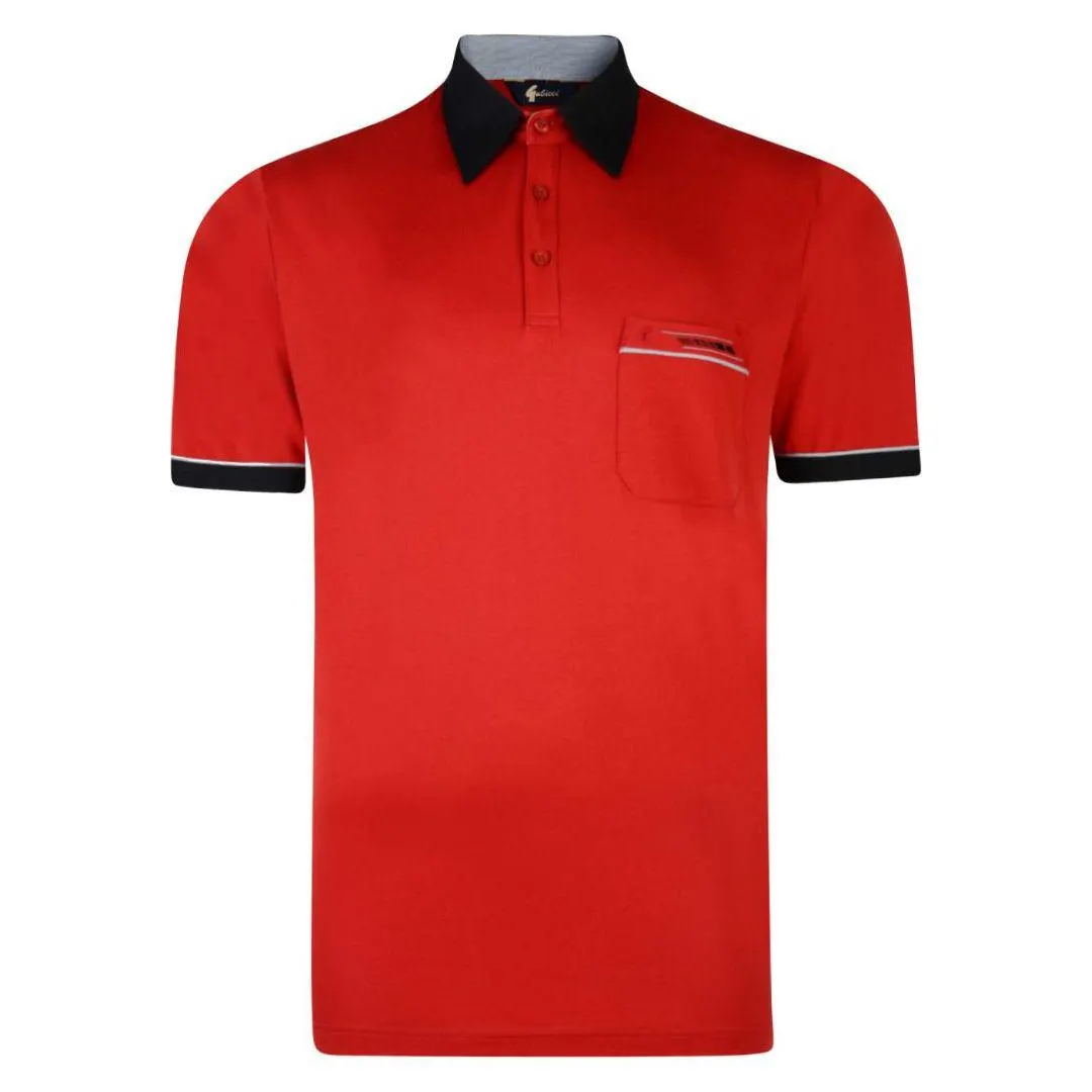 Gabicci Contrast Collar Polo - Red