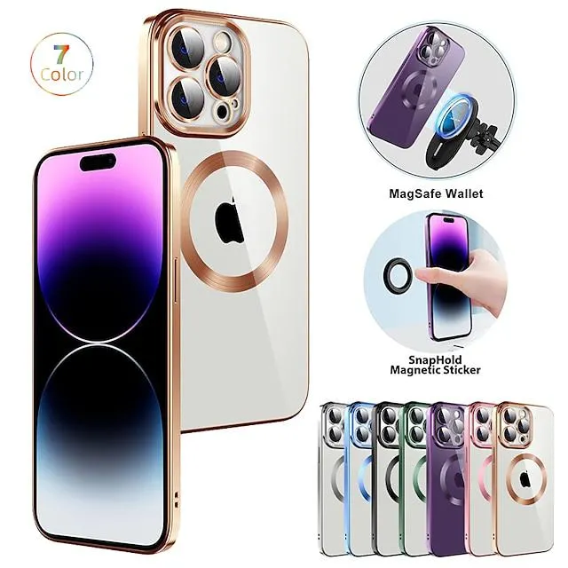Phone Case For Apple With Magsafe iPhone 14 13 12 Pro Max Plus Magnetic Anti-Scratch Shockproof Solid Colored PC