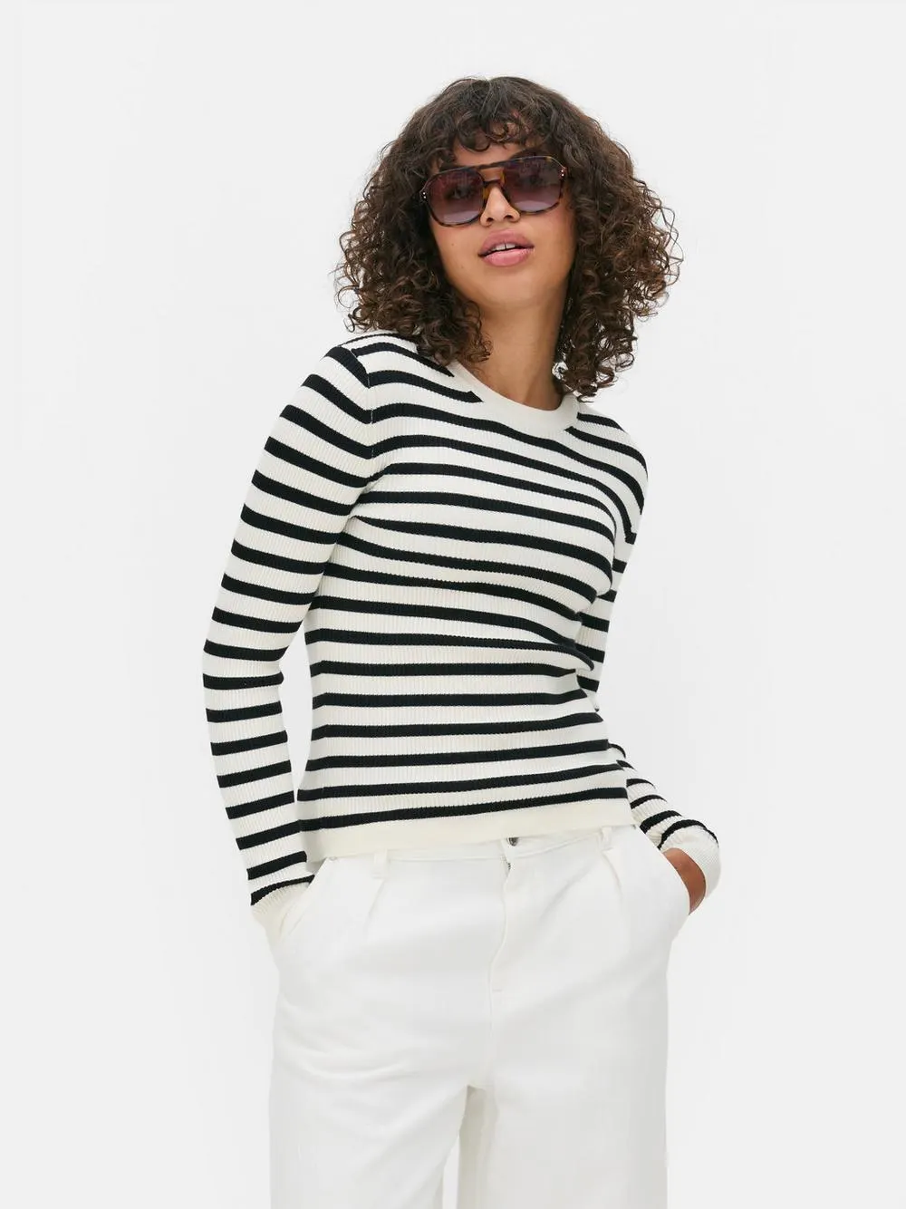 Ribbed Crew Neck Jumper