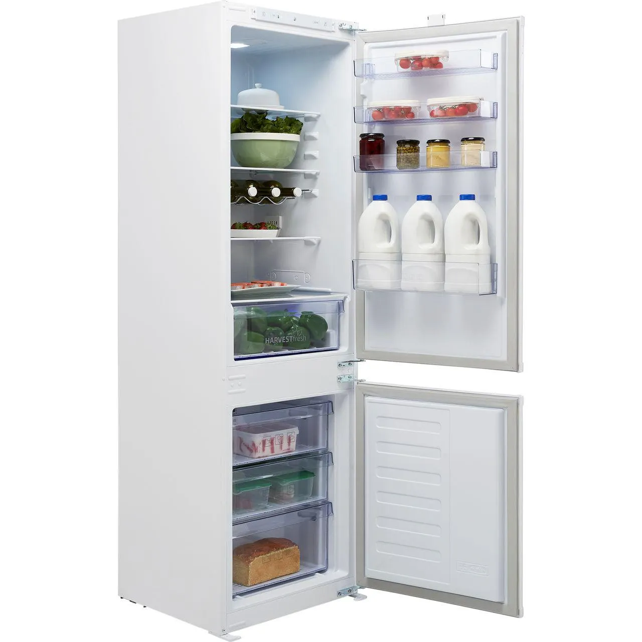 Beko HarvestFresh™ BCFD3V73 Integrated 70/30 Frost Free Fridge Freezer with Sliding Door Fixing Kit - White - F Rated
