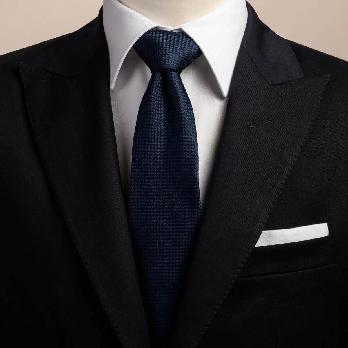 Navy silk tie