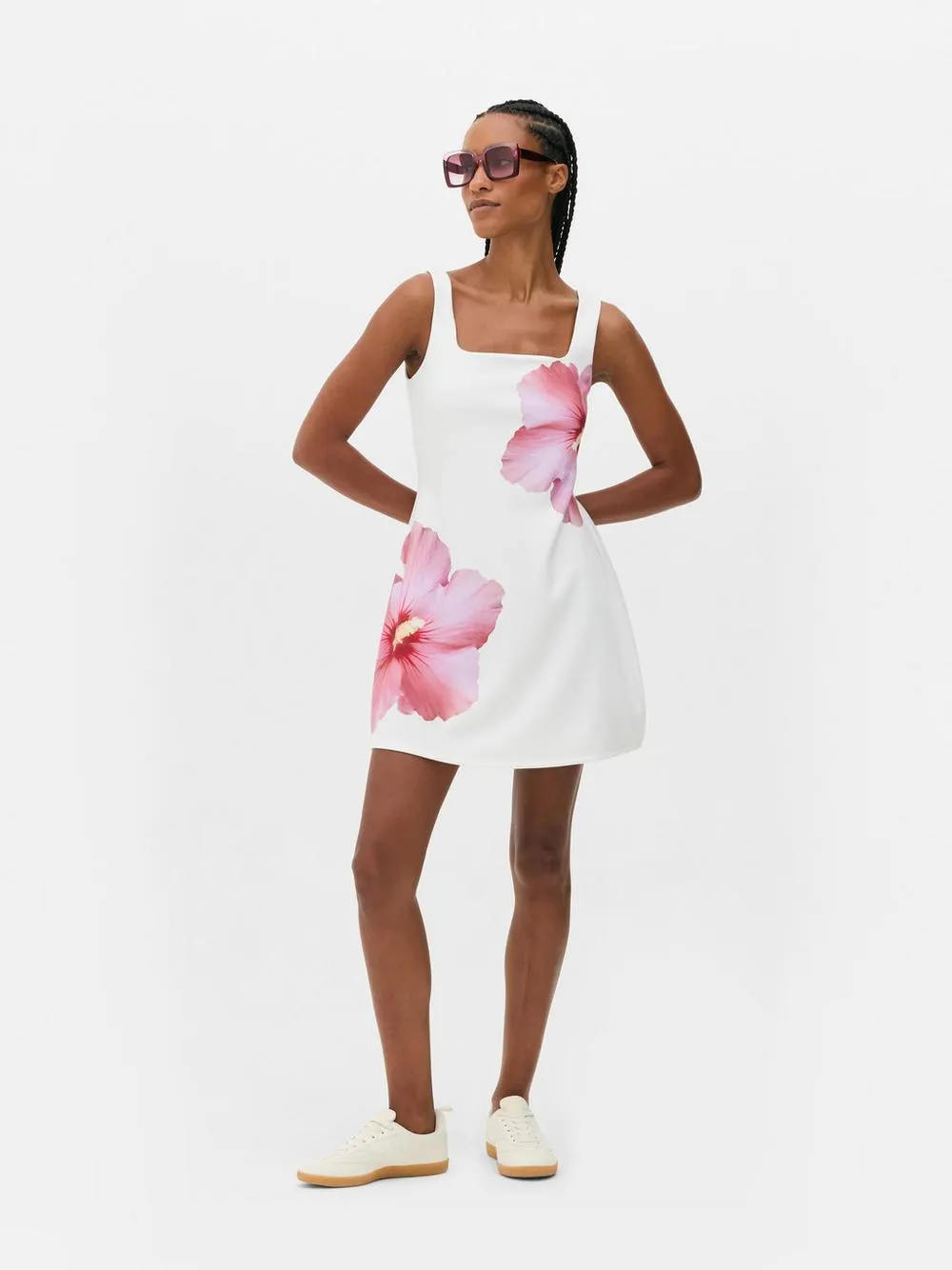 Hibiscus Strappy Mini Dress
