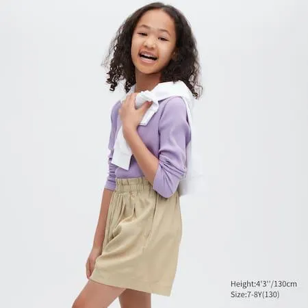 Girls Linen Blend Easy Shorts