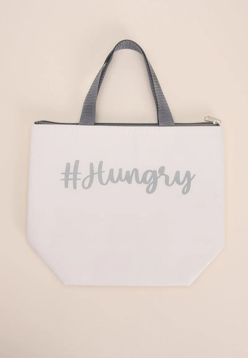 Womens White Hungry Large Lunch Bag