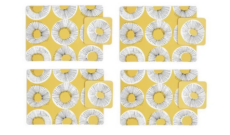 Habitat Set of 4 Evelyn Placemat and Coaster