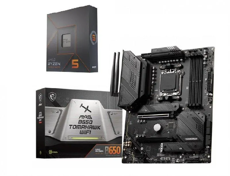 MSI MAG B650 TOMAHAWK WIFI ATX Motherboard + AMD Ryzen 5 7600X AM5 Processor Bundle