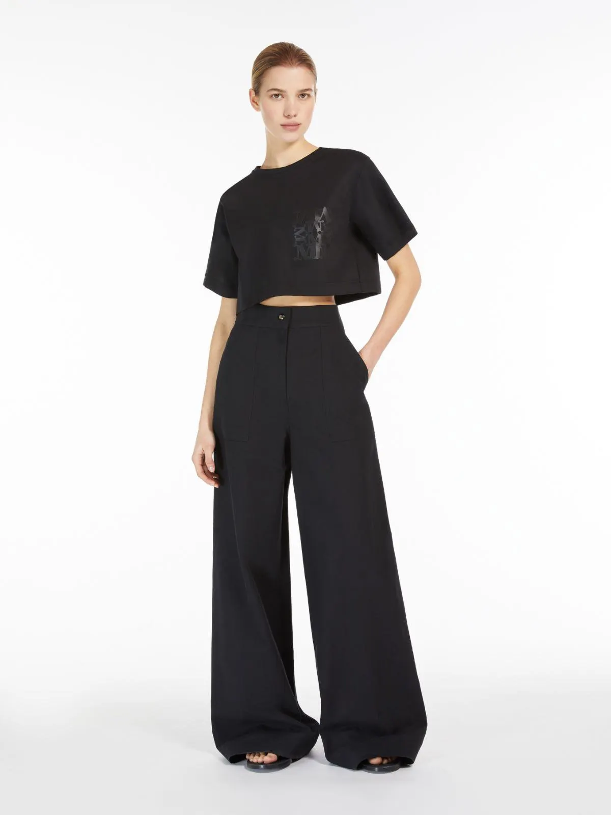 Scuba jersey cropped T-shirt