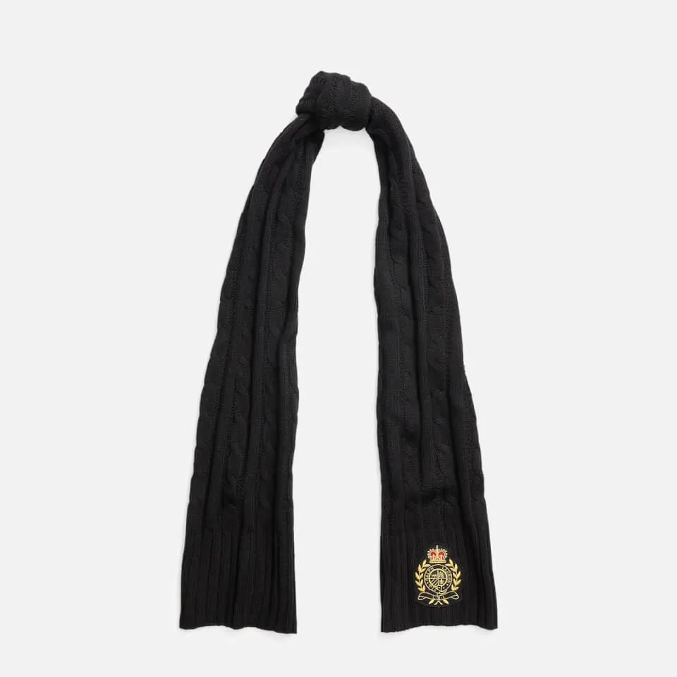 Lauren Ralph Lauren Logo-Detailed Cable-Knit Scarf