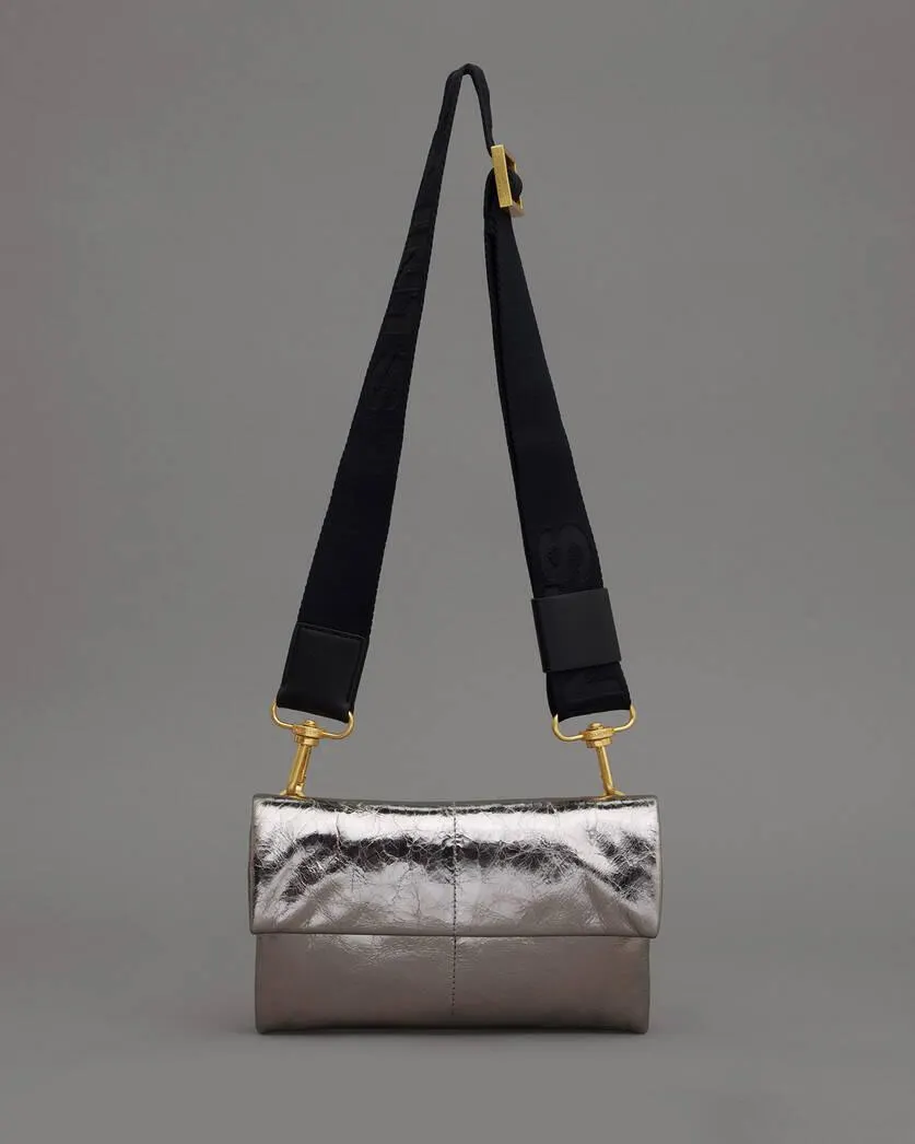 Ezra Metallic Leather Crossbody Bag