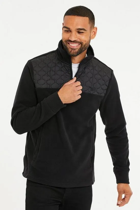 'Pedro' Quarter Zip Quilted Fleece Jumper