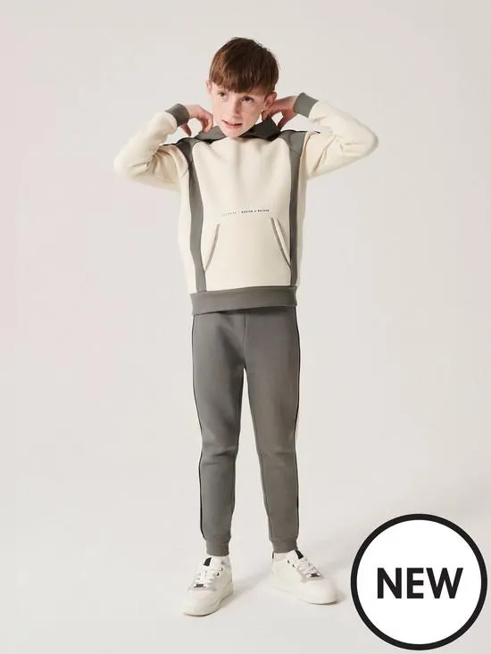River Island Boys Colour Block Hoodie Set - White
