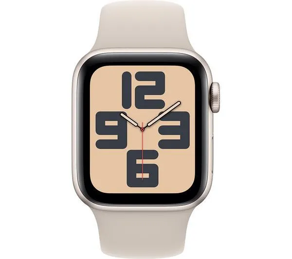 APPLE Watch SE (2023) - 40 mm Starlight Aluminium Case with Starlight Sports Band, S/M