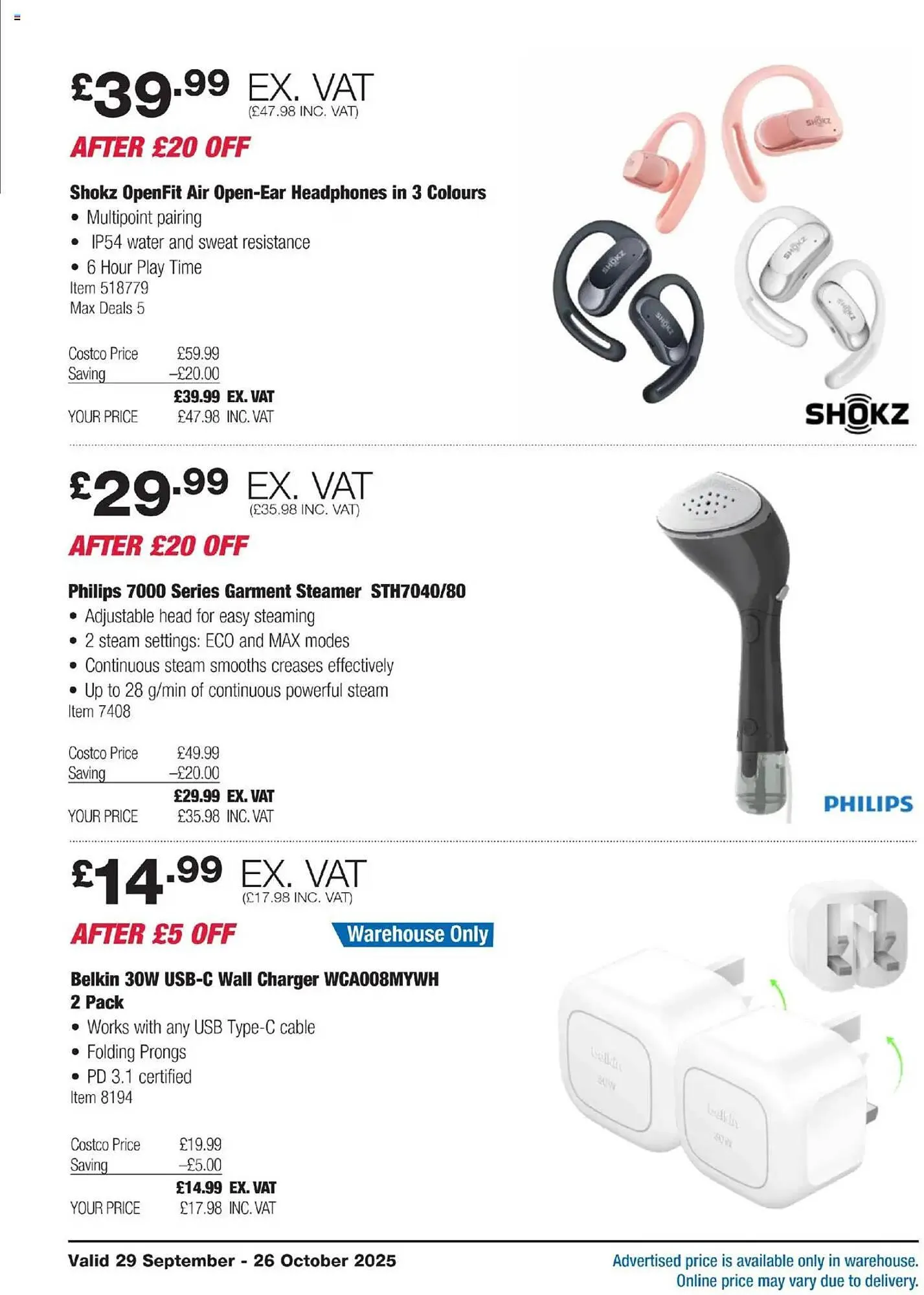 Costco leaflet from 29 September to 26 October 2025 - Catalogue Page 8