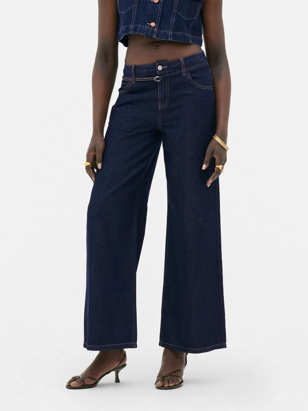 Jeans a gamba larga con cintura Rita Ora