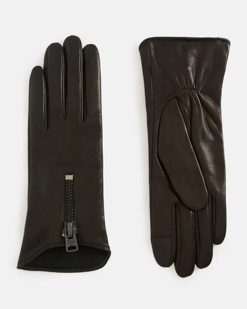 Zadie Leather Zip Gloves