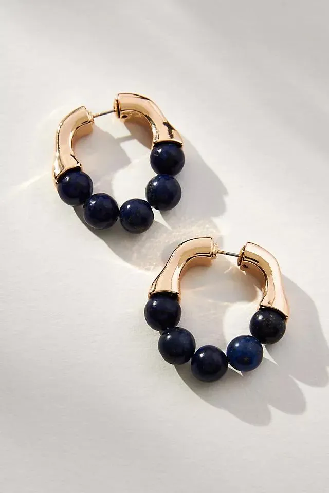 Beaded Click-Hoop Earrings