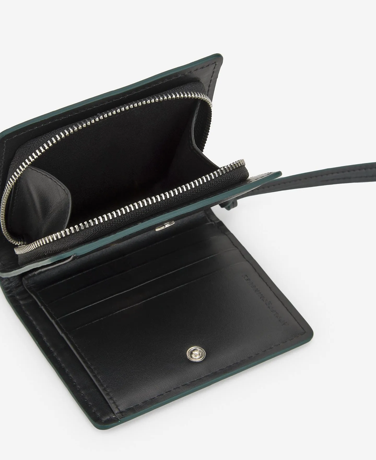 Black responsible leather wallet women