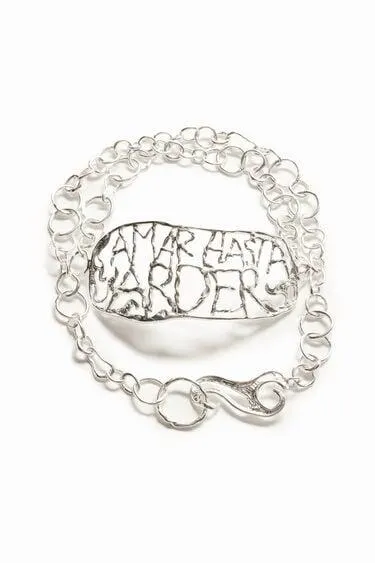 Zalio silver plated XL message choker