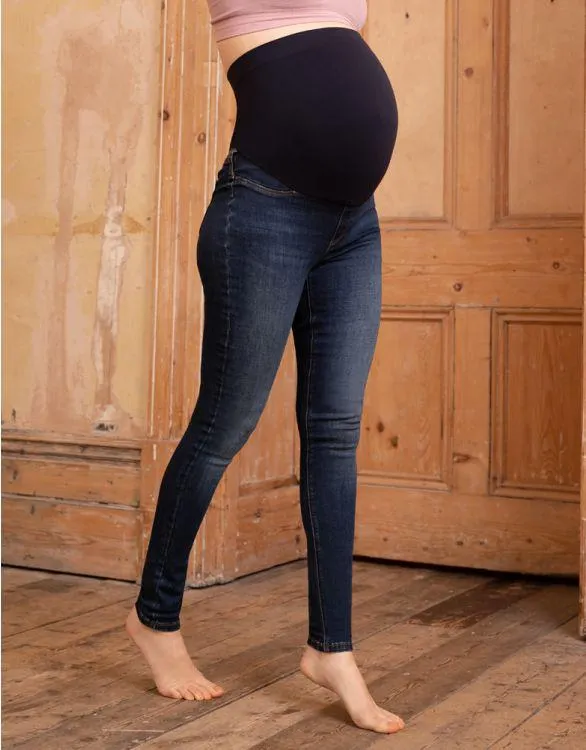 Dark Over Bump Super-Skinny Maternity Jeans