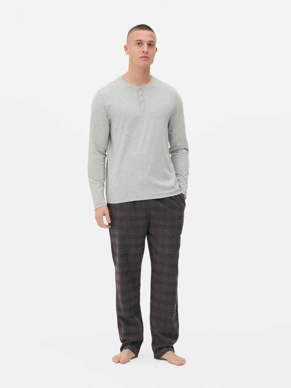 Pijama manga comprida xadrez