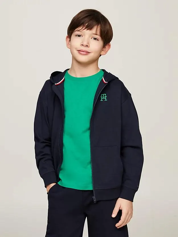 TH Monogram Zip-Thru Lightweight Hoody