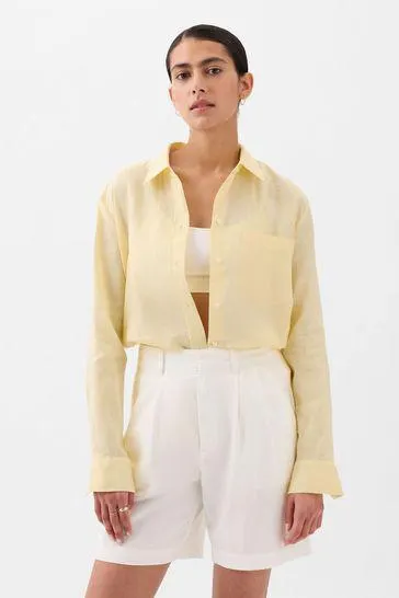 Linen Long Sleeve Oversized Shirt