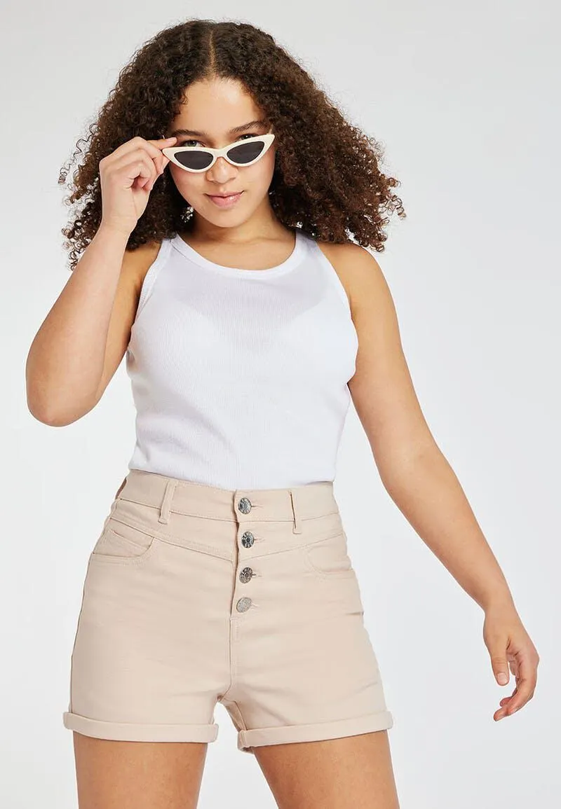 Older Girls Stone High Waist Shorts