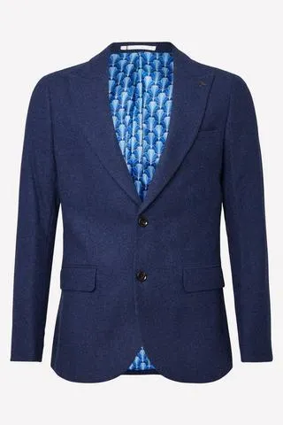 Slim Fit Navy Tweed Suit Jacket