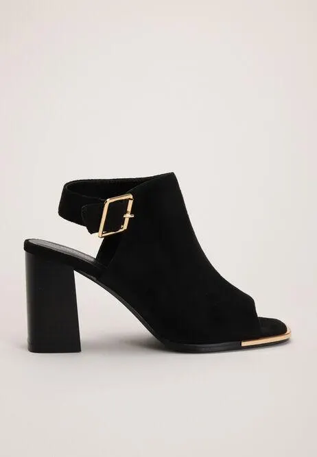 Womens Black Heeled Shoe Boot