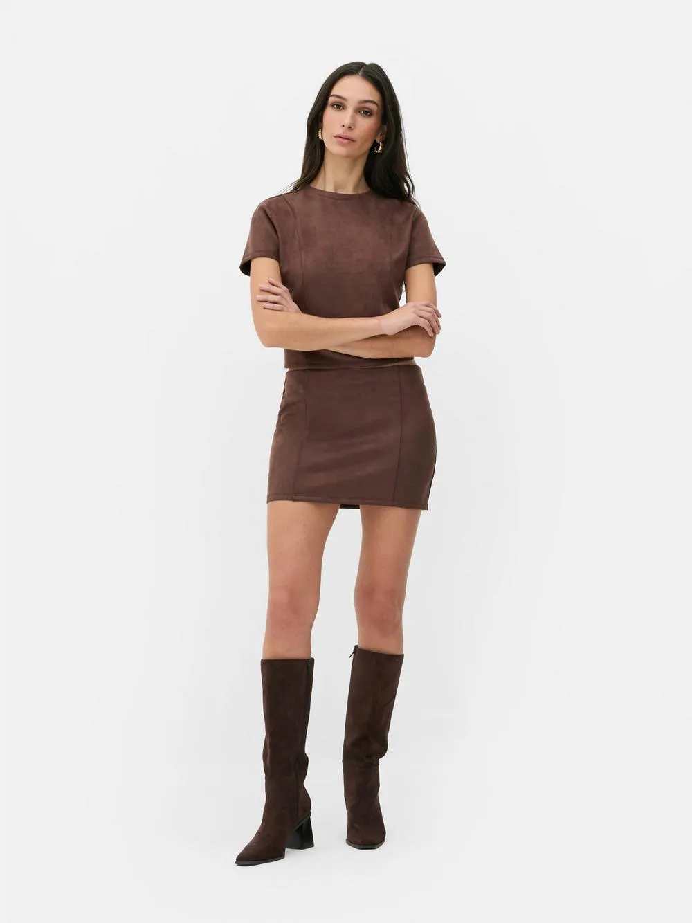 Faux Suede Mini Skirt