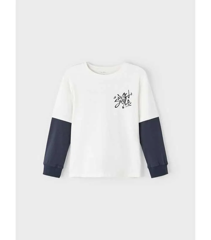 Name It Long Sleeve Layered Boxy T-Shirt