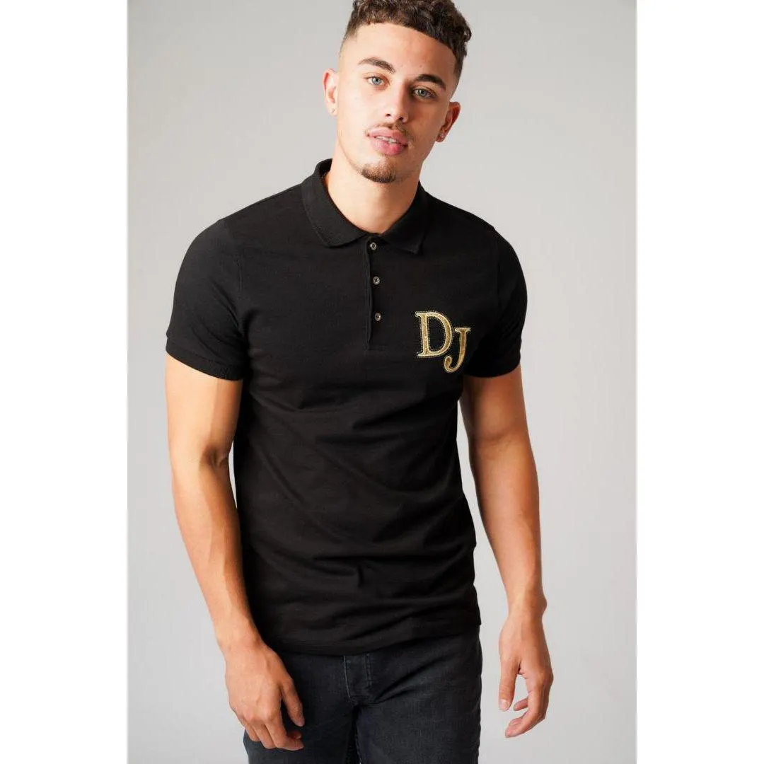 Don Jeans Dj Print Polo T-Shirt Black
