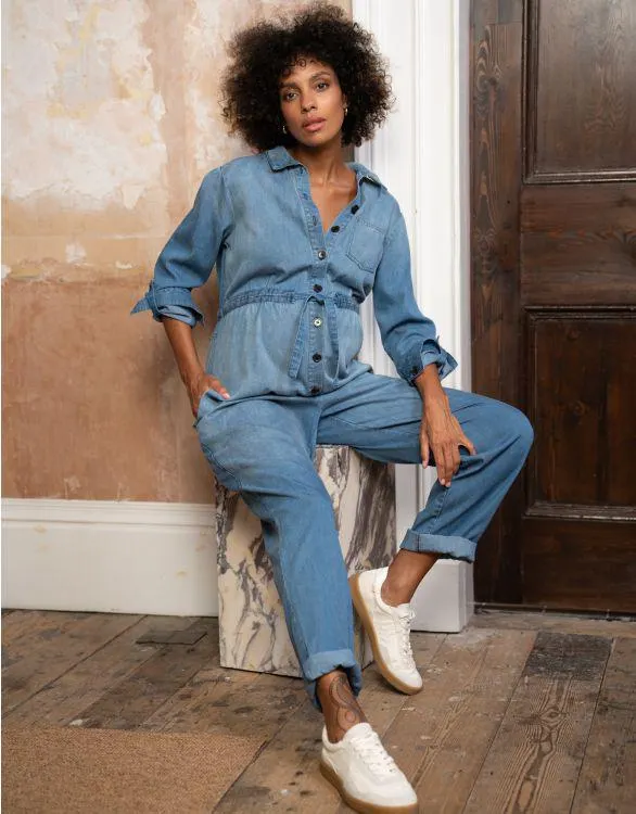 Tencel Denim Maternity Jumpsuit