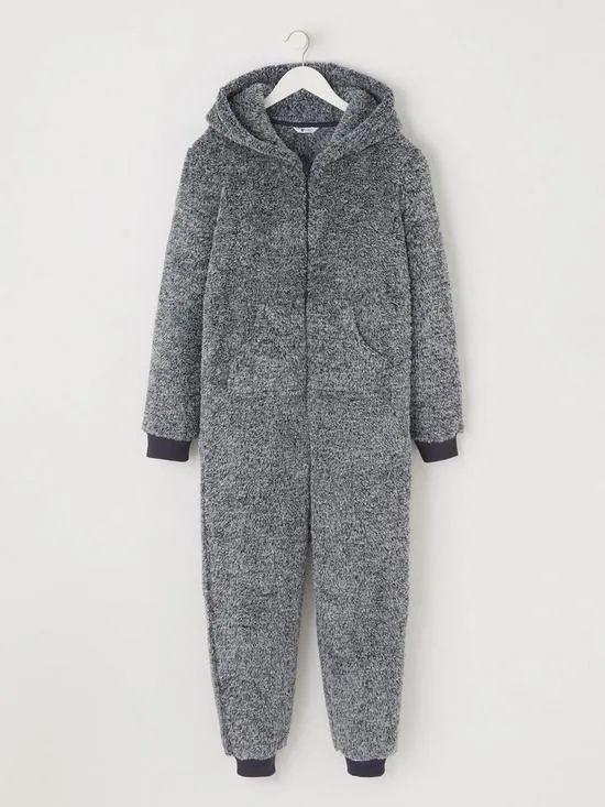 Boys Fleece All In One - Grey