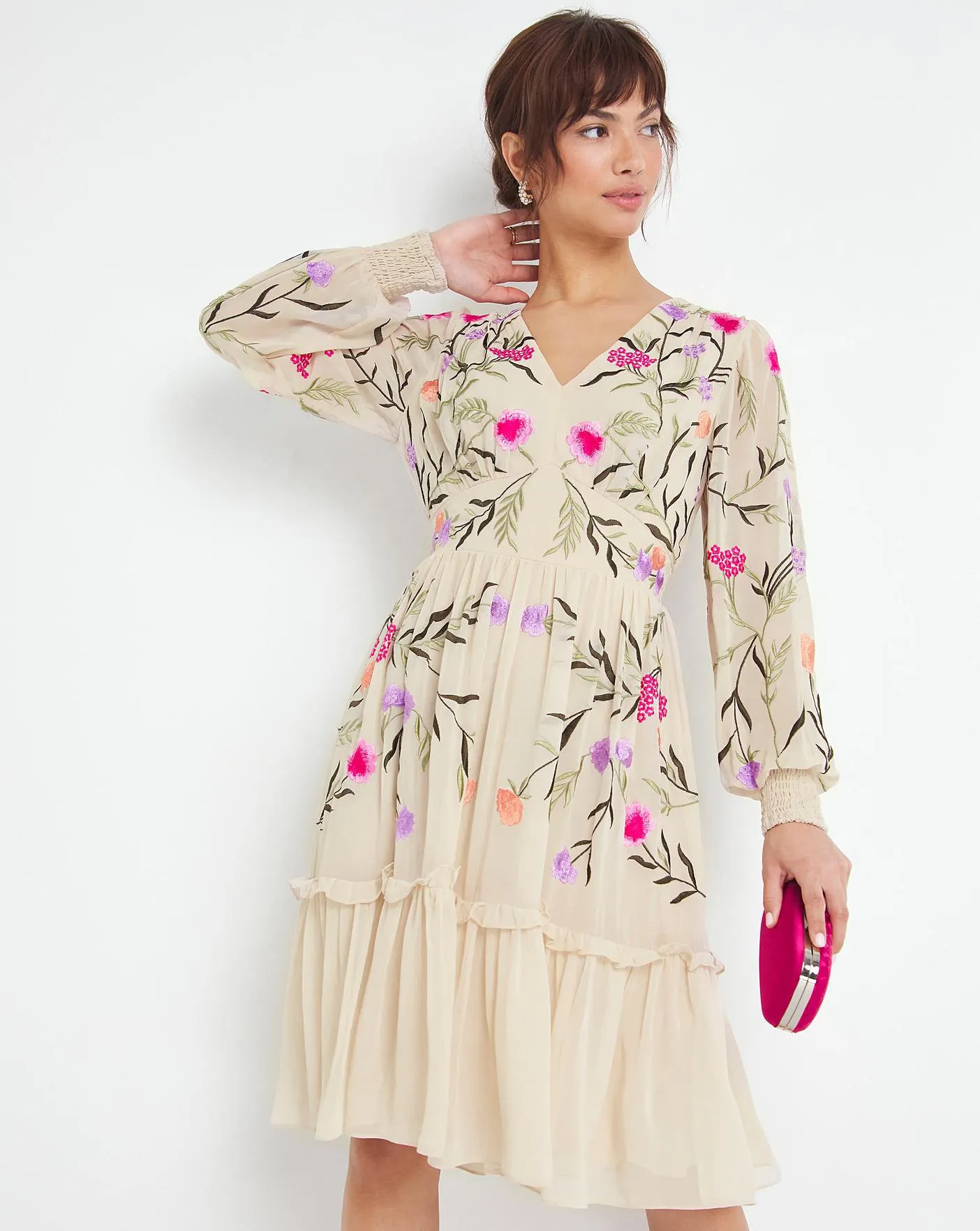 Joanna Hope Embroidered Swing Dress