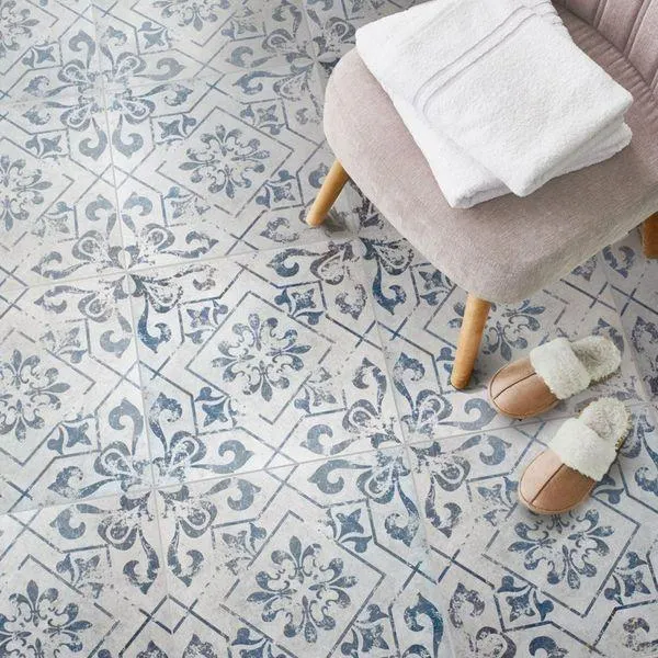 Harran Antique Vintage Blue Pattern Floor Tiles