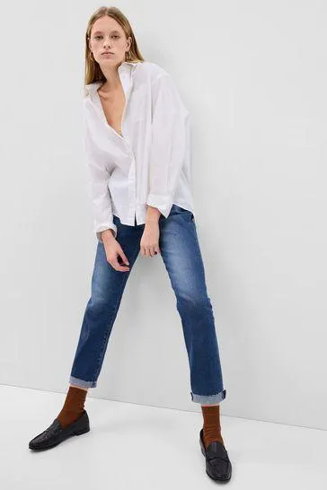 Mid Rise Girlfriend Washwell Cropped Jeans